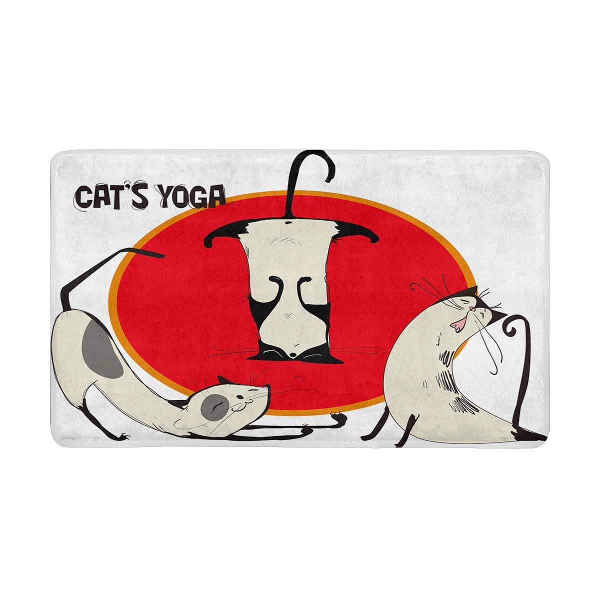 Pop Funny Cats Making Yoga Doormat Non Slip Indoor And Outdoor Door Mat Rug Home Decor Entrance Rug Floor Mats 30x18 Inches