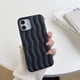 thumbnail image 3 of Funda para iPhone con diseño de ondas 3D y bordes rizados, de silicona suave, fina, a prueba de golpes (Negro, iPhone 11), 3 of 8