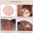 thumbnail image 3 of JERFIT Rattan Cat Bed Hanging Egg Chair Pod with Cushion, 360° Rotatable Elevated Cat House, Boho Pet Bed with Mat Grass for Indoor Cats, Brown, 3 of 7