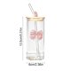 thumbnail image 3 of Vaso de agua de vidrio con tapa y pajita | Vaso con decoración de mariposa desmontable | Vaso reutilizable para café y bebidas frías, 3 of 6