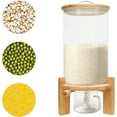 thumbnail image 4 of 7.5l Glass Rice Dispenser,Capacity Airtight Glass Dry Food Storage Container Cereal Rice Dispenser W/Round Bamboo Lids & Cup & Stand,For Flour Pasta Grain Coffee Beans Dry Food., 4 of 9