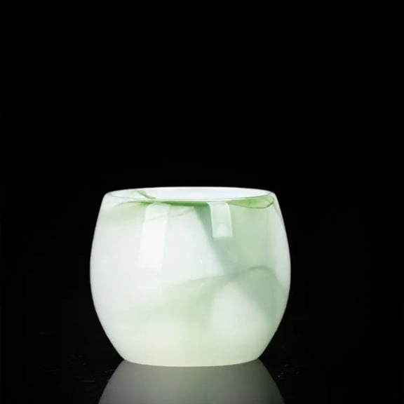 Imitation Jade Porcelain Tea Cup Green Glaze Gongfu Master Cup Heat Resistant Tea Mug Single Piece Traditional Chinese Style