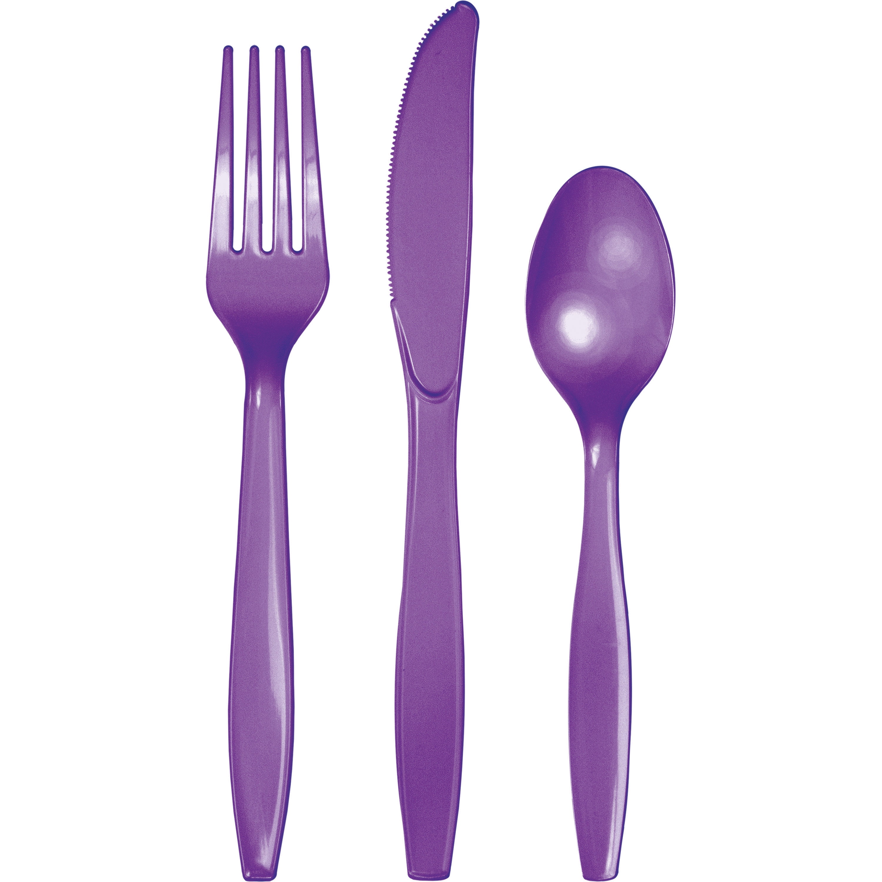Amethyst Purple Plastic Assorted Cutlery, 24 Count