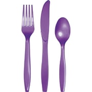 Amethyst Purple Plastic Assorted Cutlery, 24 Count