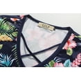 thumbnail image 3 of SSLR Womens T Shirts V Neck Criss Cross Floral Tee Short Sleeve T Shirt, 3 of 7