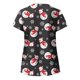 thumbnail image 4 of Puntoco Blusa de manga corta con cuello en V para mujer, uniforme con bolsillos estampados de Navidad Puntoco Puntoco-7143, 4 of 4