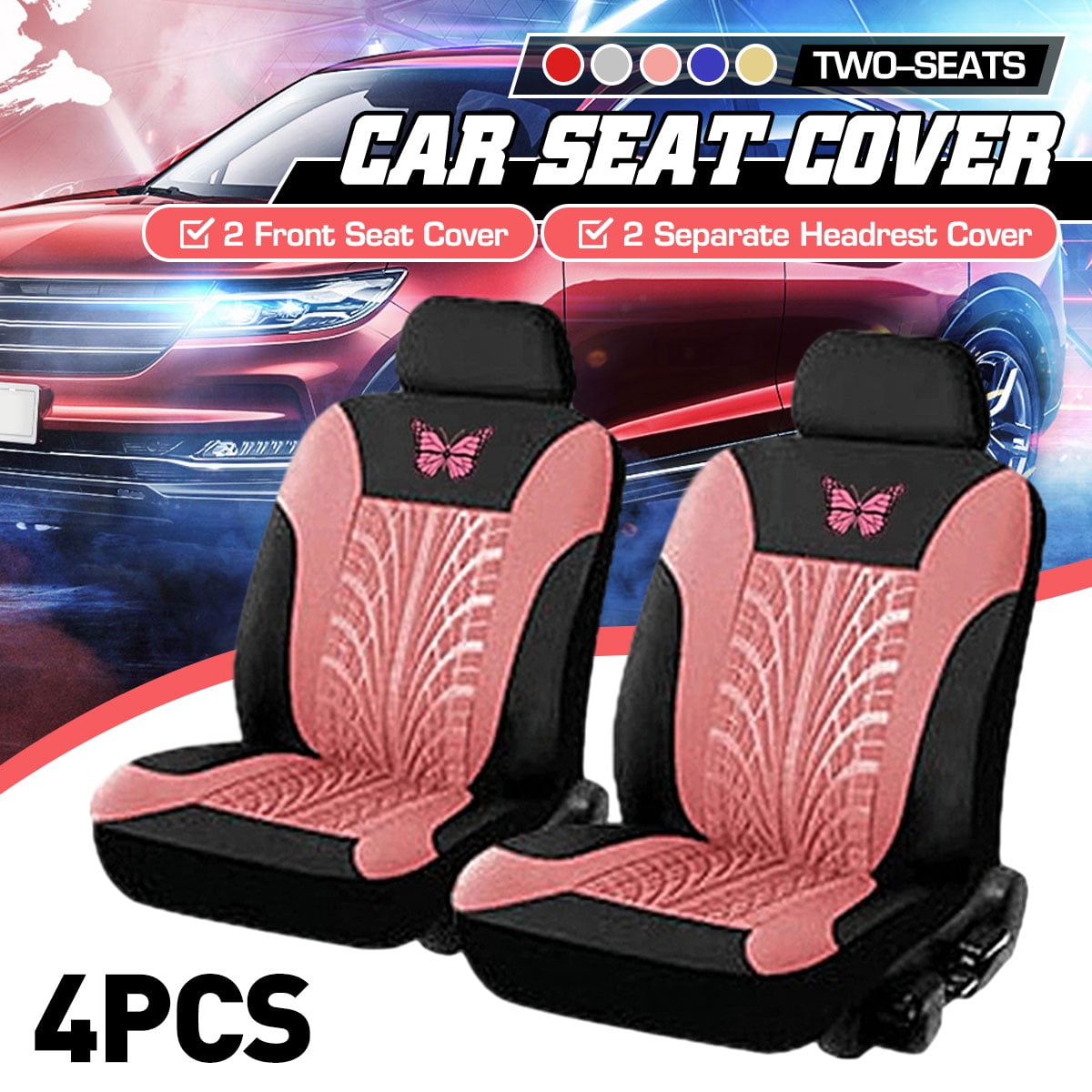 Details about   For Ford Pink Paws Fabric Car Truck SUV Seat Covers Headrest Full Set