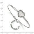 thumbnail image 2 of Primal Steel Stainless Steel Polished with Cubic Zirconia Heart 6.5 Inch with 2 Inch Extension Bar Bracelet, 2 of 6
