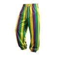 thumbnail image 3 of Elastic Waist Pants for Men Color Block Mardi Gras Printed Exercise Pants Comfy Relaxed Fit Joggers Sweatpants 06-Purple XL, 3 of 5