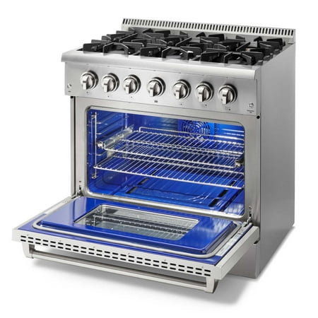 Thor Kitchen Hrd3606ulp 36" Wide 5.2 Cu. Ft. Capacity Freestanding Dual Fuel Range (Lp) -