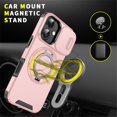 thumbnail image 6 of Case for iPhone 17 6.3-inch, Built In Slide Camera Cover & Rotatable Kickstand Sliding Ring Heavy Duty ShockProof Protective Case for iPhone 17,Pink,For iPhone 17, 6 of 10