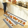 thumbnail image 5 of Kitchen Rug Mat Fall Harvest Pumpkins, Set of 2, Anti-Fatigue Non-Skid Washable Kitchen Runner Rugs, Buffalo Check Black White Soft Comfort Rug for Kitchen, Floor Home, Front of Sink, Laundry, 5 of 6