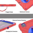 thumbnail image 4 of ELEHOLD for iPad Pro 11 inch 2022/2021/2020/2018 iPad Air 5/Air 4 Rugged Case, Shockproof Heavy Duty Protective Cover with Handle Strap & Pencil Holder & Kickstand & Shoulder Strap - Red Blue, 4 of 13