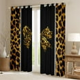 thumbnail image 2 of Feelyou Leopard Print Bowknot Black Out Curtains, Brown Cheetah Polkadots Curtains Pack of 2 (42x63 Each), Teens Kids Boys Girls Bedroom Curtains, Living Room Curtains Decor, 2 of 6