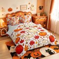 thumbnail image 2 of Manfei Thanksgiving Print 7 Pieces Full Size Bedding Sets,Halloween Themed Skull Full Size Bed in a Bag,Light Gray Reversible, 2 of 7