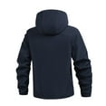 thumbnail image 5 of Mens Jean Jacket Hooded Zipper Solid Color Drawstring With Pockets Mens Jackets Y2K,Blue,2XL, 5 of 5