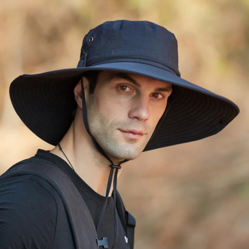 YZKK Sun Hats for Men/Women Wide Brim Bucket Hat Waterproof Breathable Packable Boonie Hat for Fishing UPF 50 UV Protection 