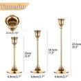 thumbnail image 3 of Portavelas Decorativo de Metal, Set de 3 Candelabros para Velas, Candelabros para Boda y Comedor, Candelabros para Velas Tipo Cirio de 5.9, 7.3 y 9.3 Pulgadas, 3 of 7