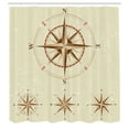 thumbnail image 3 of Ambesonne Vintage Shower Curtain, Compass Nautical Retro, 69"Wx84"L, Beige Tan, 3 of 5