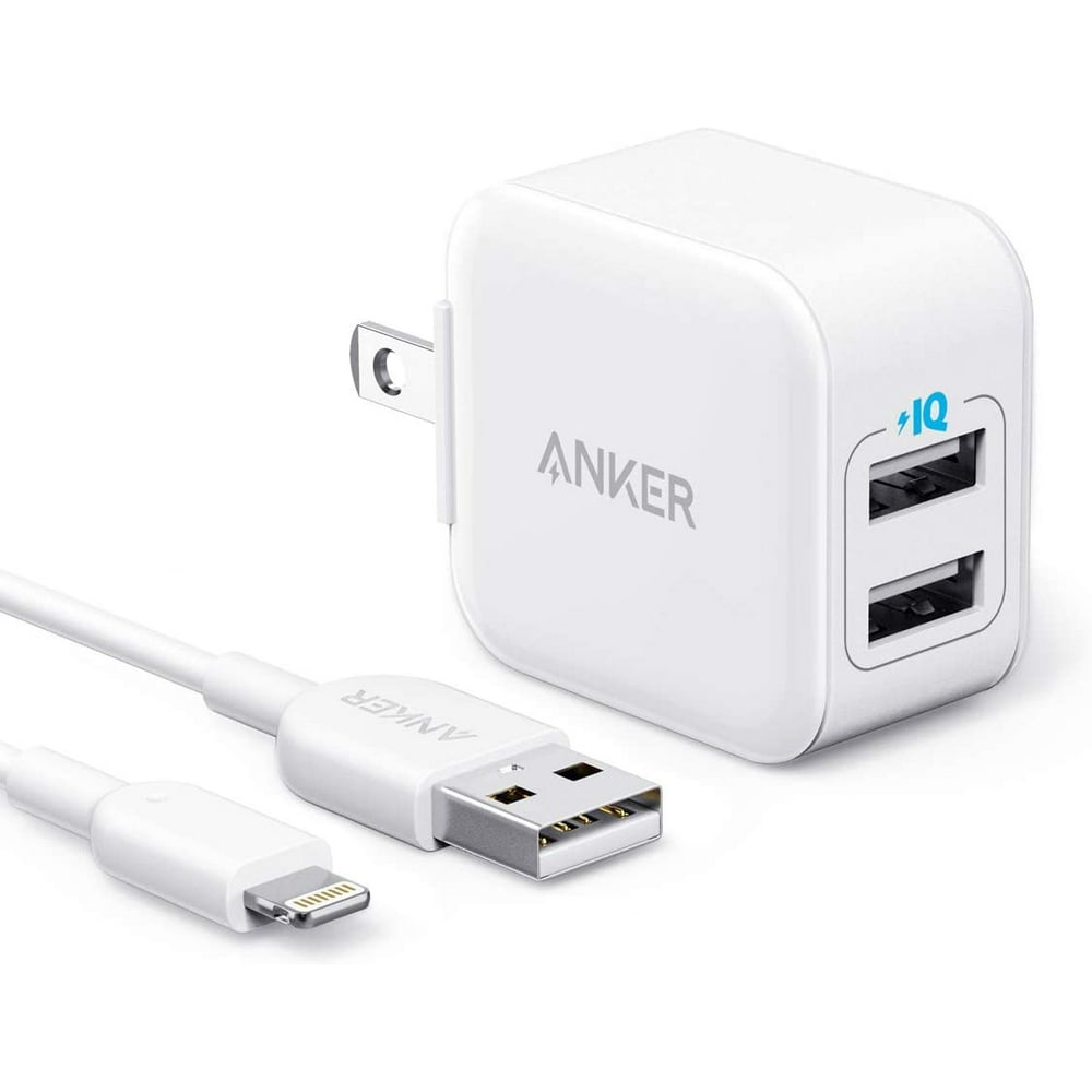 Anker PowerPort III 2Port 12W USB Wall Charger with 3ft MFi Certified