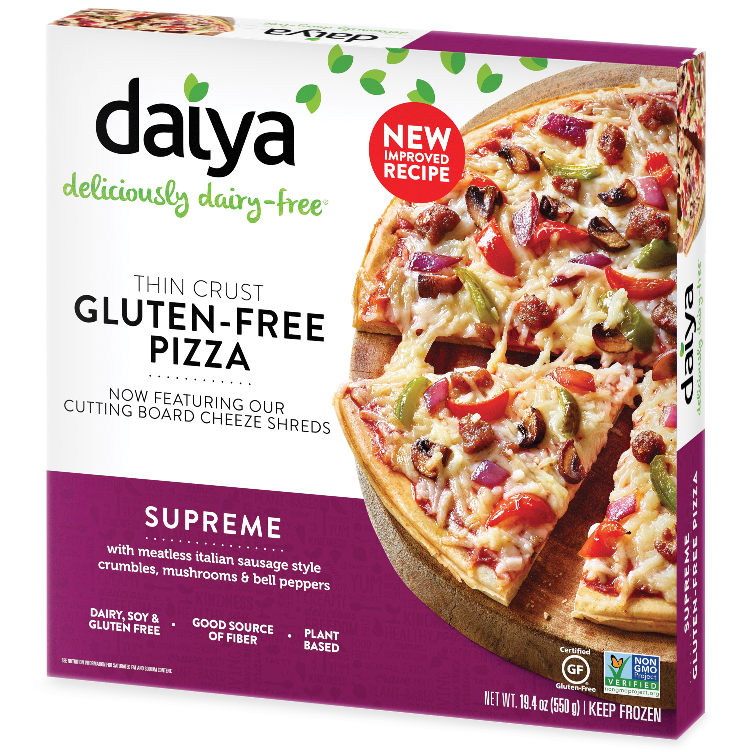 Daiya Dairy Free Gluten Free Supreme Vegan Pizza, 19.4 oz (Frozen)