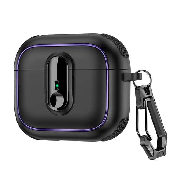 ShellTech For AirPods Pro Gen Magnetic Secure Lock Case with Keychain,Compatible with MagSafe Automatic Magnetic Lock Function Rugged Full Body Shockproof Hard Protective Cover,Black