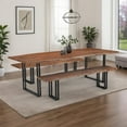 thumbnail image 2 of Sparrow Solid Wood Dining Bench - Brown, 2 of 11