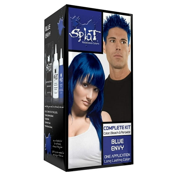 Splat Rebellious Hair Color Complete Kit With Bleach, Blue Envy - 1 Kit "MANGO SIX B&M"
