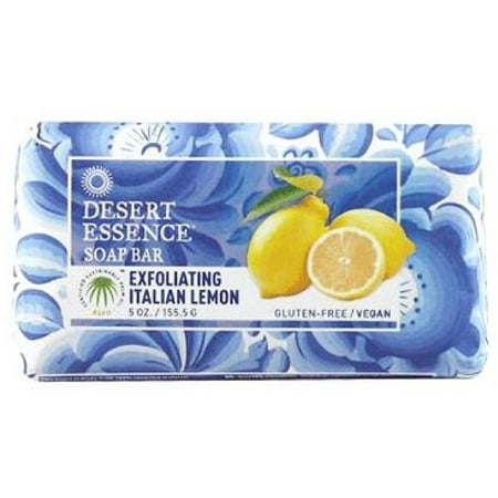 Exfoliating Massage Bath Bar - 2 Pack - Desert Essence Bar Soap, Exfoliating Italian Lemon 5 oz