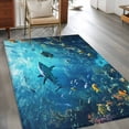 thumbnail image 2 of Ocean Shark 3x5 Area Rugs for Living Room, Underwater World Coral Fish Summer Fantasy Non Slip Floor Mat Washable Low-Profile Indoor Carpet for Bedroom, Dining Room, Bathroom, 2 of 9