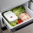 thumbnail image 6 of Leodye 1PCS Microwave-safe Transparent Food Storage Box Food-grade Durable Home Kitchen Refrigerator Vegetable Fruit Organizer -5.12 * 3.31 * 1.7 in, 6 of 9