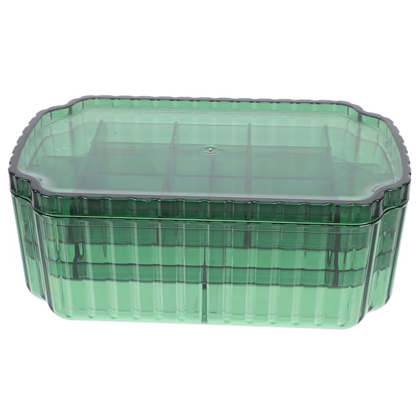Caja organizadora de joyas con 3 compartimentos para anillos y aretes.