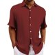 thumbnail image 2 of Camisas casuales para hombre: transpirables, de corte holgado para el verano, diseño en colores lisos para combinar con camisetas, ideales para salidas diarias., 2 of 4