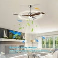 thumbnail image 5 of 52" Ceiling Fans with Lights, Remote Control Reversible Ceiling Fan, Quiet DC Motor 3 Blade Wood Ceiling Fans 6 Speed Levels, for Patio Living Room, Bedroom, Office, Indoor, Walnut, 5 of 9