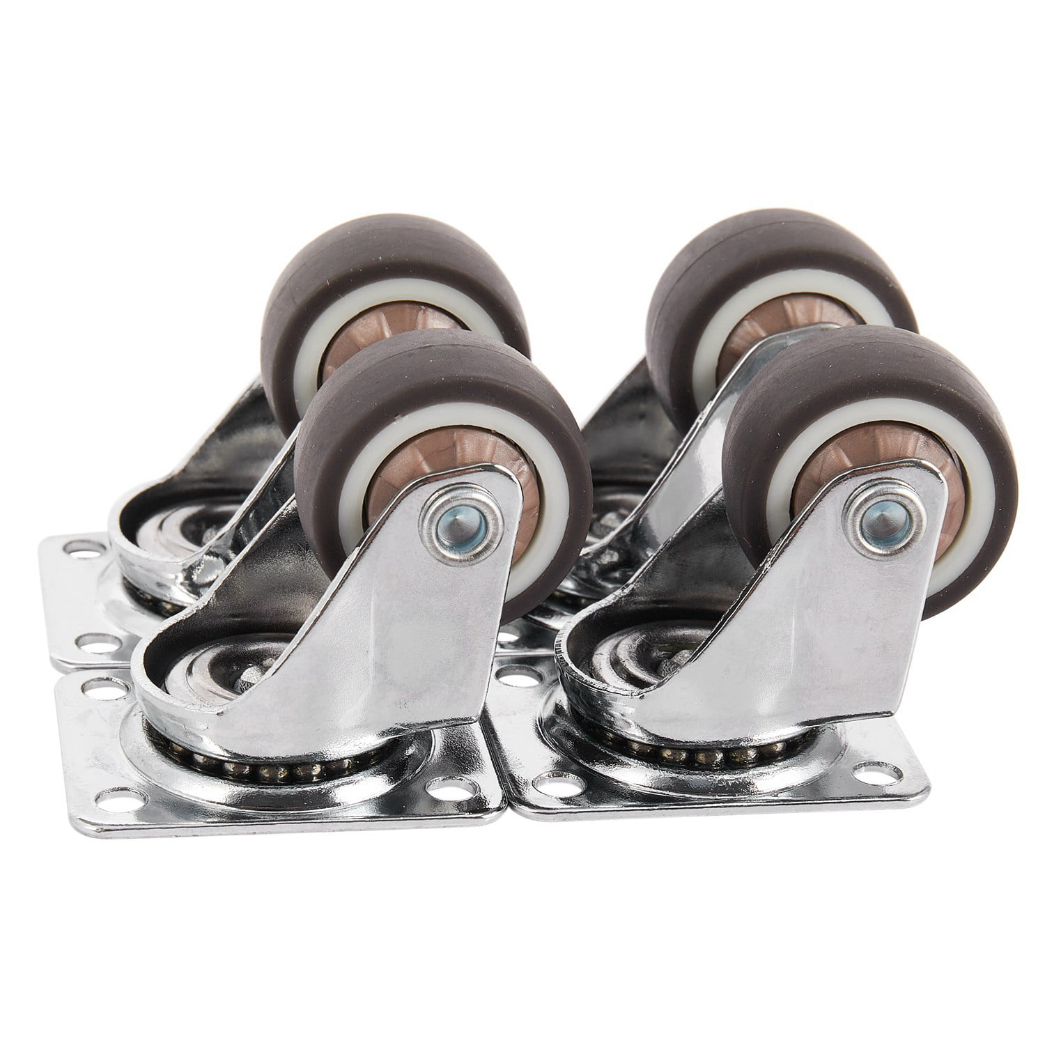 4PCS Mini Swivel Casters 1" Wheel With Brake Load Bearing 20KG/PCS For Furniture 