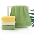thumbnail image 5 of Xiao Hua Toalla de baño gruesa de color sólido para el hogar, suave, absorbente de agua, de terciopelo largo, de algodón puro, verde, juego de 2 piezas, 5 of 5