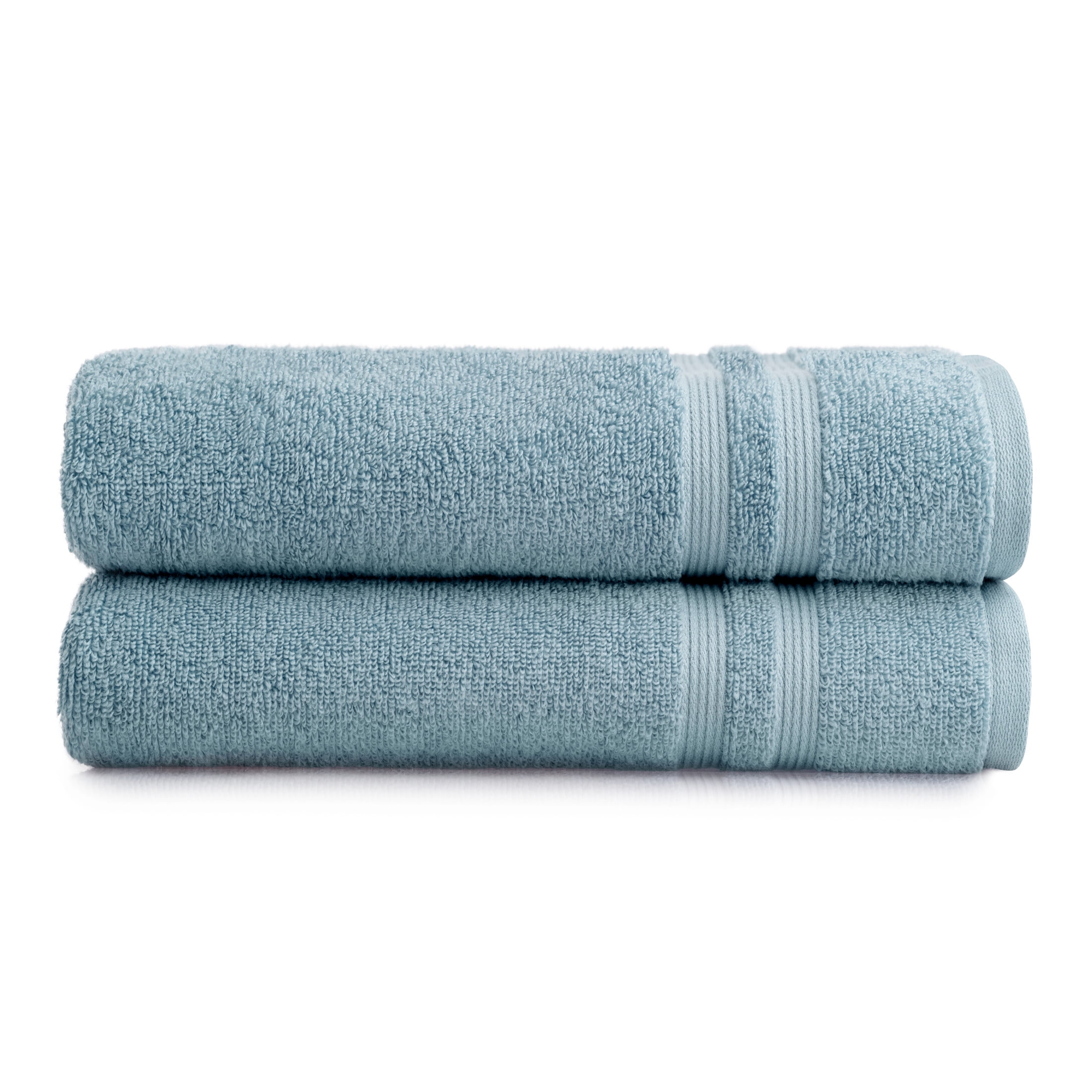 Mainstays Performance Cotton 2-Piece Bath Sheet Set, Oversized Super Soft Quick Dry Fade Resistant, Solid Blue