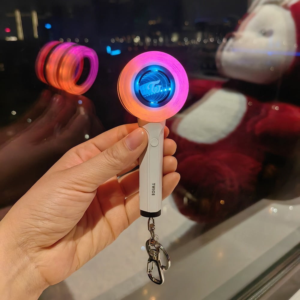 TWICE Lightstick Ver2 Keychain Kpop Mini Light Stick Official LightStick Light Colour Adjustable  Concert Fans Gift Collection(Built-in battery)