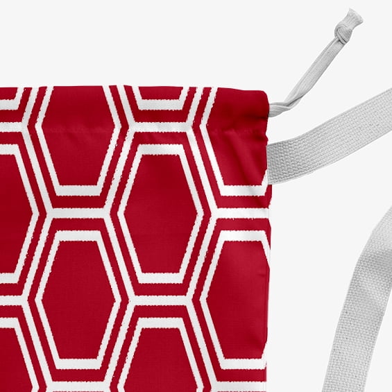 Simply Daisy Geometric 28 x 36 in Red Laundry Bag