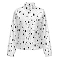 thumbnail image 5 of Jackets for Women Winter Coat Jackets Flannel Stand Collar Jacket(Black Dots,Size:S-4XL), 5 of 7