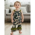 thumbnail image 3 of BemeyourBBs Baby Girls Camouflage Outfit Toddler Girls Cami Jumpsuit Sleeveless Suspender Flared Pants Overalls, 3 of 9