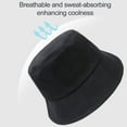 thumbnail image 4 of Sombrero de pescador liso con circunferencia de 50-54 cm para niños, para exteriores, para uso informal, con protección solar, color negro, 4 of 5