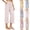 #01 Light pink, variant on Womens Cotton Linen Pants Summer Vertical Striped Wide Leg Capri Trousers Elastic Waist Casual Daily Wear Bottoms,XL,#01 Light pink