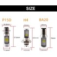 LYU2Pack 900 Lumens White BA20D COB 12W Led Bulb for Motorcycle BA20D