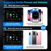 Wireless Carplay Adapter, Apple Carplay Wireless Adapter for Factory Wired CarPlay Plug and Play, iPhone iOS 10+, Black