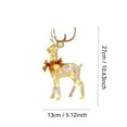 thumbnail image 3 of 3-Piece 2D Lighted Christmas Deer Family Set -Large Outdoor Yard Reindeer Holiday Decoration with 145 LED Lights, Stakes, Acrylic - Gold, 3 of 6