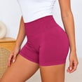thumbnail image 4 of KANG Fashion Women's V-Waist High-Rise Yoga Shorts Tummy Control & -Lifting Design Breathable Compression Fabric Stylish Athletic Shorts for Running Gym and Workout Hot Pink L, 4 of 7