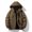 Khaki, variant on Men's Windbreaker Loose Zipper Long Sleeves Hooded Lightweight Waterproof Coats for Casual Hiking Cycling