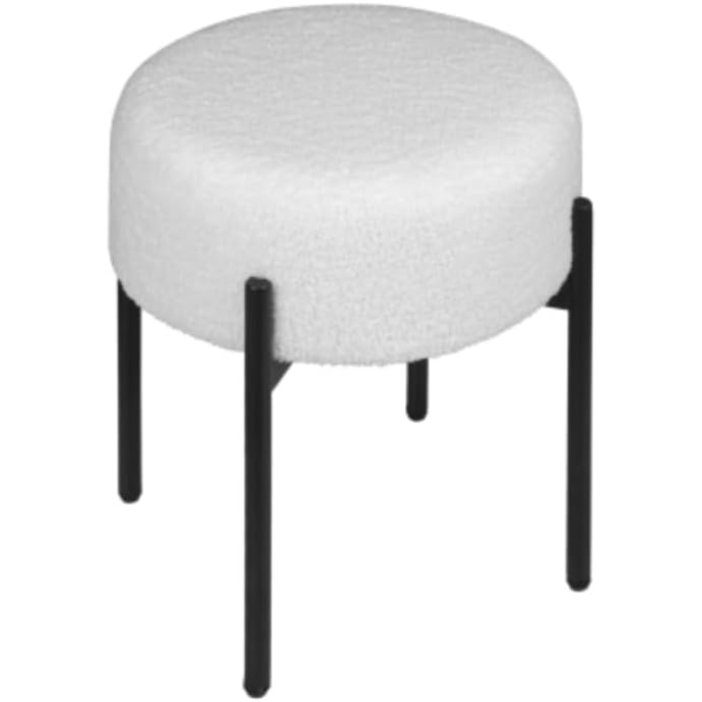 Round Footstool, White Dressing Room Makeup Stool, exquisitely