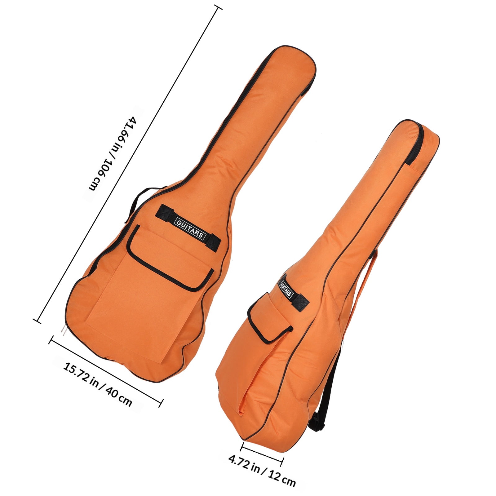 OUNONA Orange Acoustic Bass Guitar Case with Ultrathick Padding and Dual Shoulder Straps for Easy Carry